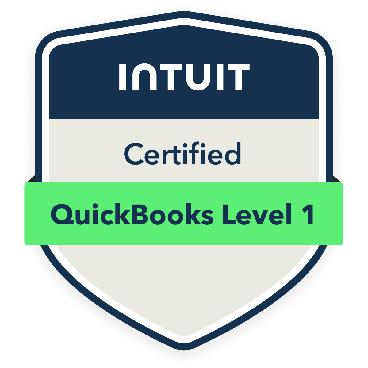 Intuit QuickBooks Level 1 certification badge
